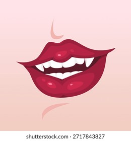 Boca de vampiro con colmillos Vector