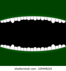 Vampire Mouth with Teeth. Halloween Background. Vector illustration