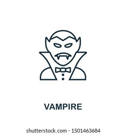 Vampire outline icon. Thin line style from halloween icons collection. Pixel perfect simple element vampire icon for web design, apps, software, print usage.