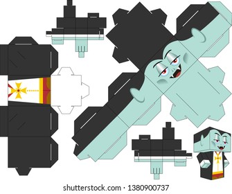 Vampire Paper Model Toy Halloween cut and glue