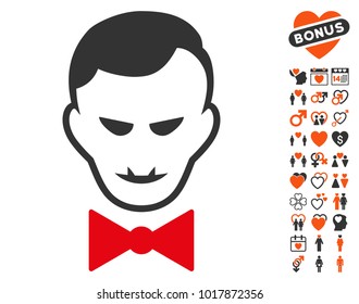 Vampire pictograph with bonus passion images. Vector illustration style is flat iconic symbols.