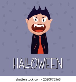 Vampirplakat. Halloween-Konzept. Vektorgrafik in Flachstil