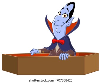 Vampire raising from his coffin