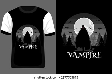 Vampire Retro Vintage T Shirt Design