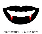 Vampire smile. Vampire fangs. Vector illustration isolated on white background