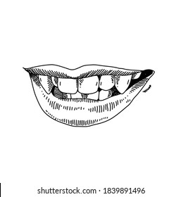 Vampire smile - hand drawn vector