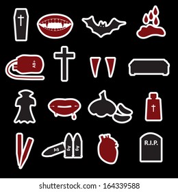 vampire stickers icon set eps10