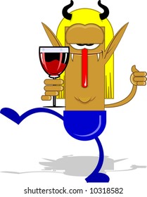  a vampire taking his drink	