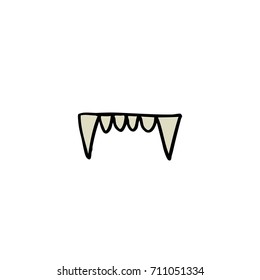 vampire teeth doodle icon
