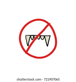 vampire teeth doodle icon