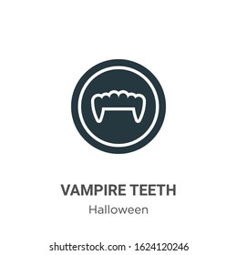 Vampire teeth glyph icon vector on white background. Flat vector vampire teeth icon symbol sign from modern halloween collection for mobile concept and web apps design.