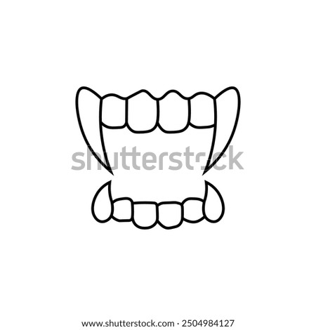Vampire teeth, Halloween, vector design 