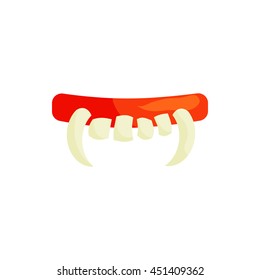 Vampire teeth icon in cartoon style on a white background