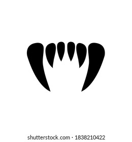 Vampire teeth icon, fangs logo isolated on white background