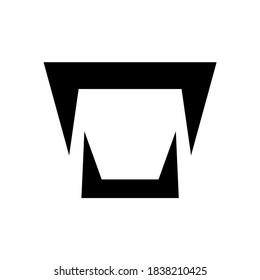 Vampire teeth icon, fangs logo isolated on white background