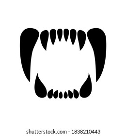 Vampire teeth icon, fangs logo isolated on white background