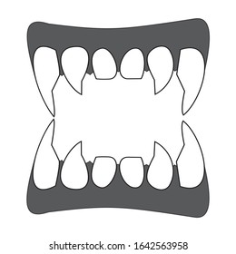 vampire teeth icon ilustration line draw