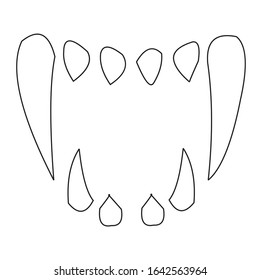 vampire teeth icon ilustration line draw