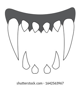 vampire teeth icon ilustration line draw