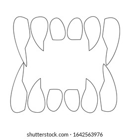 vampire teeth icon ilustration line draw