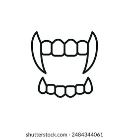 Vampire Teeth Icon. Simple Vampire teeth icon for social media, app and web design. Vector illustration.