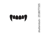 vampire teeth icon vector Halloween dracula