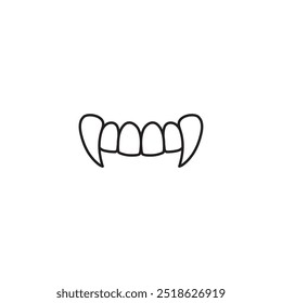 dentes de vampiro ícone vetor Halloween dracula