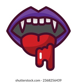 Vampire teeth line filled icon
