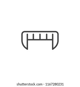 Vampire teeth outline icon. linear style sign for mobile concept and web design. Costume party simple line vector icon. Symbol, logo illustration. Pixel perfect vector graphics
