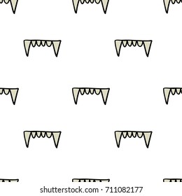 vampire teeth seamless doodle pattern