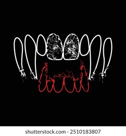 vampire teeth for t-shirt design, Halloween t-shirt design