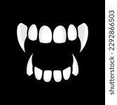 Vampire teeth vector isolated on black background
