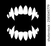 Vampire teeth vector isolated on black background