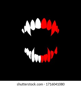 Vampire Teeth Vector Isolated On Black Stock Vector (Royalty Free ...