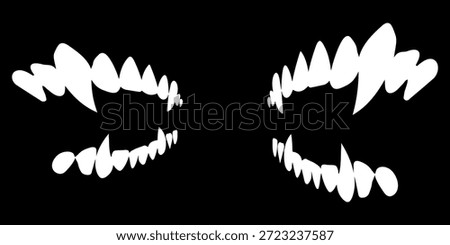 Vampire teeth vector isolated on black background. modern