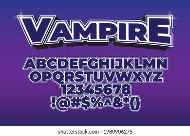 Vampire text effect with purple colour