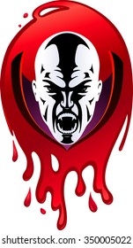 Vampire Thirst-Thirsty vampire with a separate blood emblem background
