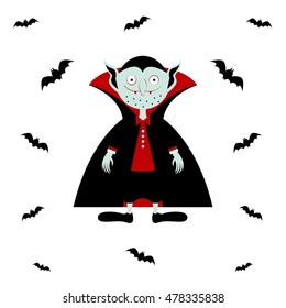 Vampire Vector. Cartoon Dracula Vampire.