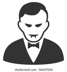 Vampire vector icon. Flat gray symbol. Pictogram is isolated on a white background. Designed for web and software interfaces.