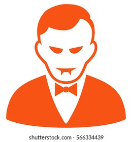 Vampire vector icon. Flat orange symbol. Pictogram is isolated on a white background. Designed for web and software interfaces.