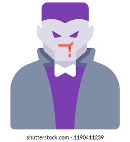 A vampire vector illustration in flat color design