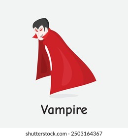 Vampire Vector Illustration: Spooky Halloween Bloodsucking Creature