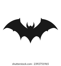 Vampiro aislado en un fondo blanco, una silueta de Bat volando