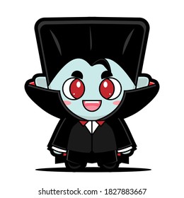 Vampire vector in kawaii style