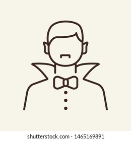 Vampire vector line icon. Character, Halloween, attribute. Holiday concept. Vector illustration can be used for topics  like holiday, Halloween, death