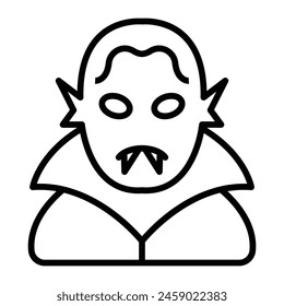 Vampire Vector Line Icon Design
