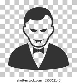 Vampire vector pictogram. Illustration style is flat iconic gray symbol on a chess transparent background.
