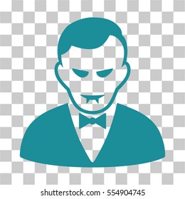 Vampire vector pictograph. Illustration style is flat iconic soft blue symbol on a chess transparent background.