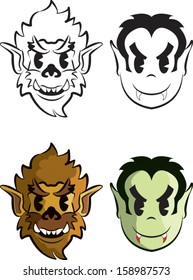 Vampire and Werewolf in the style of the old cartoons.