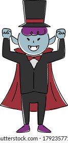 a vampire who raises his arms / halloween